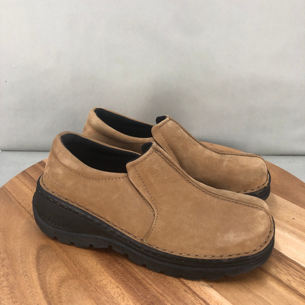 Skechers Y2K Chunky Leather Slip On Loafers Casual Shoes Womens Size 7.5